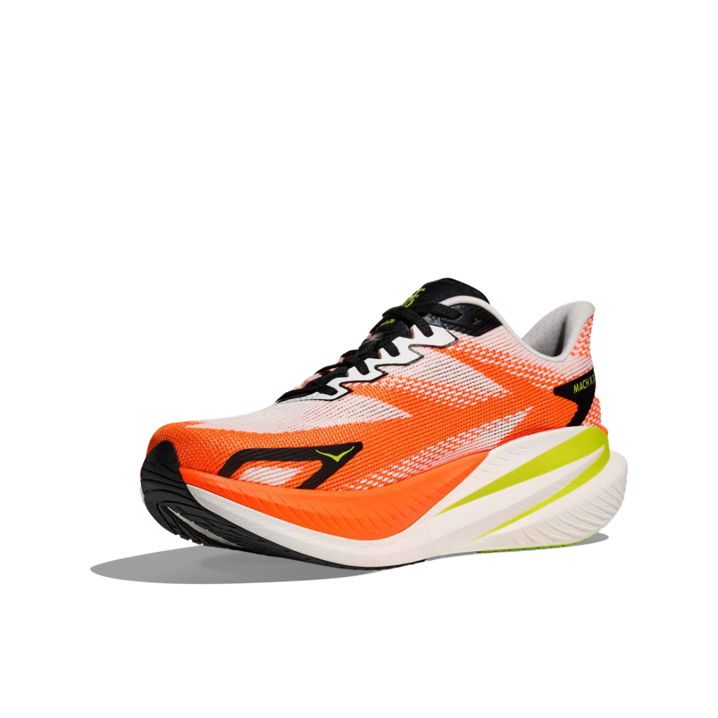 Hoka Men&#39;s Mach X 3 White / Neon Tangerine - Booley Galway
