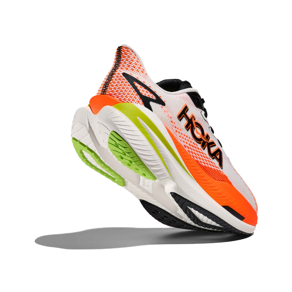 Hoka Men&#39;s Mach X 3 White / Neon Tangerine - Booley Galway