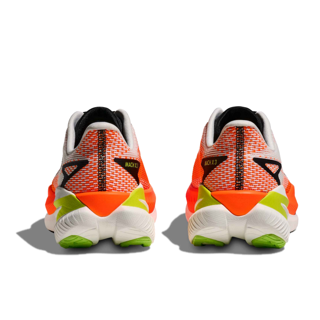 Hoka Men&#39;s Mach X 3 White / Neon Tangerine - Booley Galway