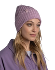 Buff Norval Knitted Beanie Pansy - Booley Galway