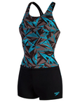 Speedo Women's Hyperboom Tankini Boyleg Black / Blue - Booley Galway