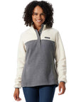Columbia Women's Benton Springs 1/2 Snap Pullover City Grey Heather / Chalk - Booley Galway