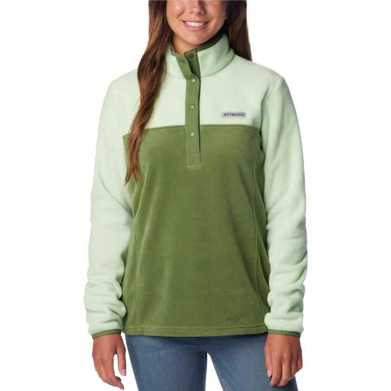 Columbia Women&#39;s Benton Springs 1/2 Snap Pullover Canteen / Sage Leaf - Booley Galway