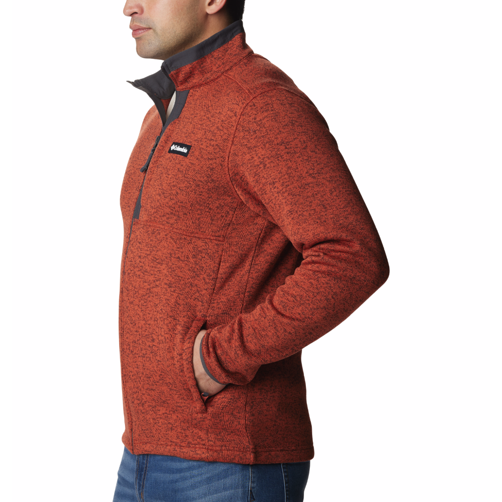 Columbia Men&#39;s Sweater Weather Full Zip Fleece Warp Red Heather - Booley Galway