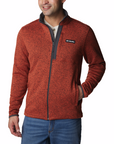 Columbia Men's Sweater Weather Full Zip Fleece Warp Red Heather - Booley Galway