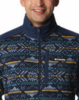 Columbia Men's Sweater Weather II 1/2 Zip Printed Fleece Collegiate Navy Checkered Peaks Print - Booley Galway