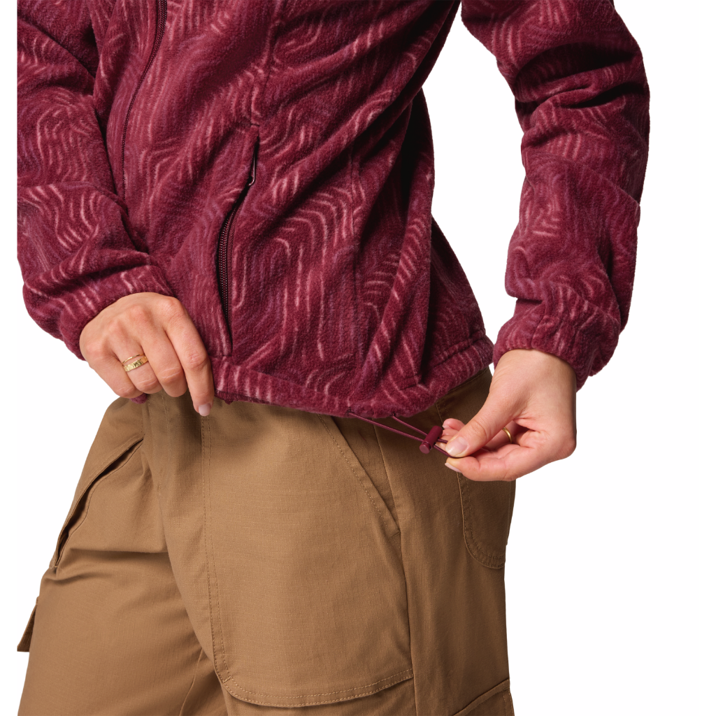 Columbia Women's Benton Springs Printed Full Zip Rich Wine Flowfalls - Booley Galway