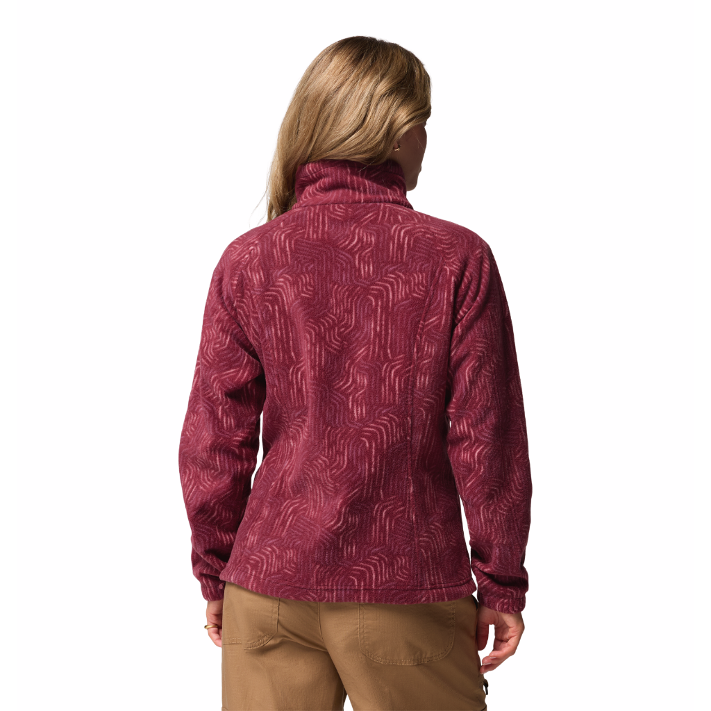 Columbia Women's Benton Springs Printed Full Zip Rich Wine Flowfalls - Booley Galway