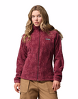 Columbia Women's Benton Springs Printed Full Zip Rich Wine Flowfalls - Booley Galway