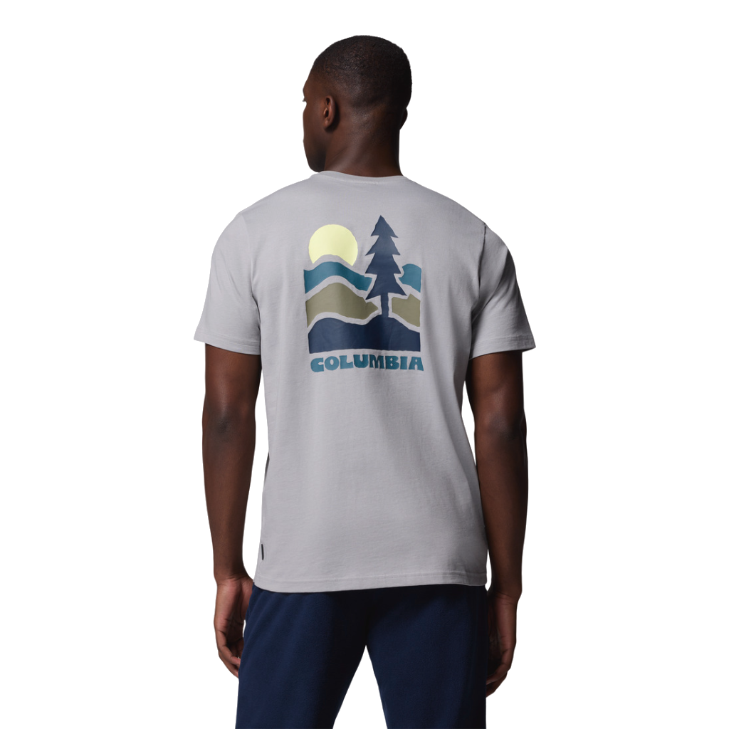 Men's Explorers Canyon Back Graphic S/S Tee - Columbia Grey / Get Hiked