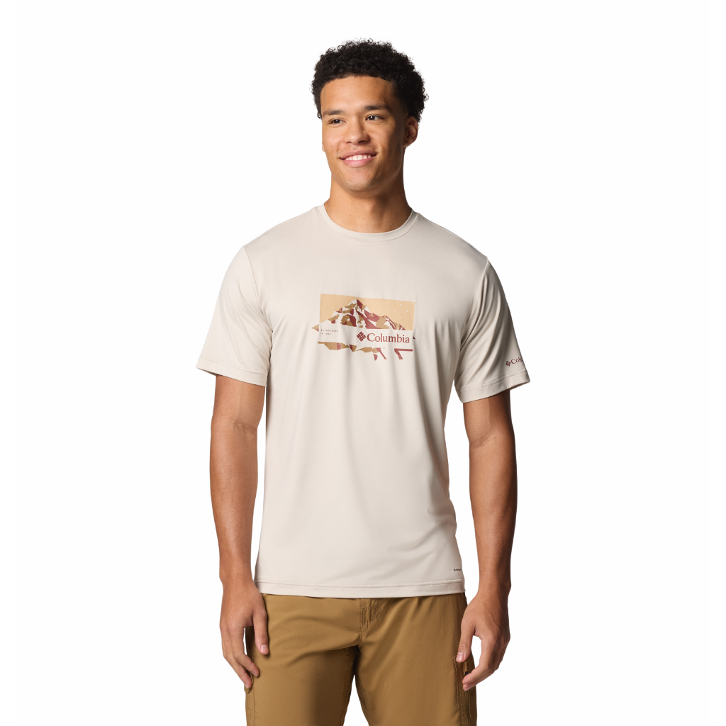 Men's Kwick Hike Graphic S/S Tee - Dark Stone Heather / Peaked Lifestyle