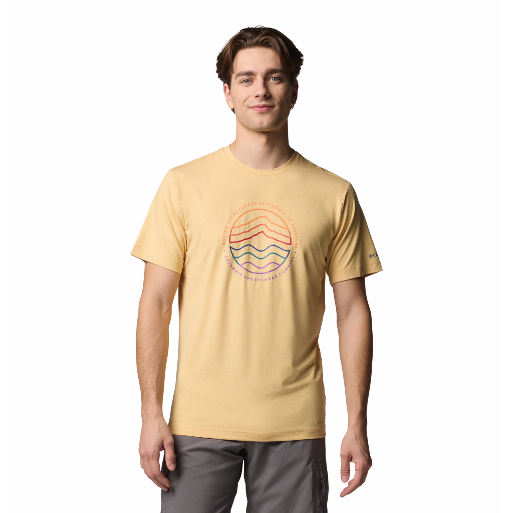Men's Kwick Hike Graphic S/S Tee - Sand Dune Heather / Peaked Lifestyle