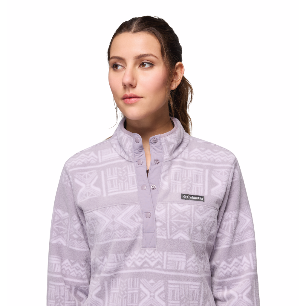 Columbia Women's Benton Springs Printed 1/2 Snap Fleece Shale Purple / Deschutes Days - Booley Galway