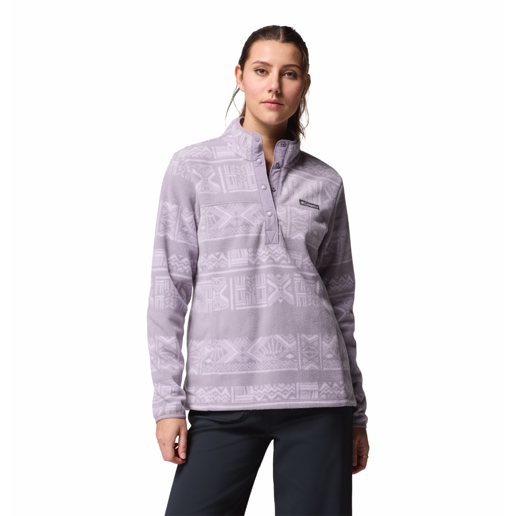Columbia Women's Benton Springs Printed 1/2 Snap Fleece Shale Purple / Deschutes Days - Booley Galway