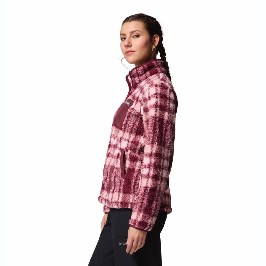 Columbia Women's West Bend Print Full Zip II Rich Wine / Herringplaid - Booley Galway
