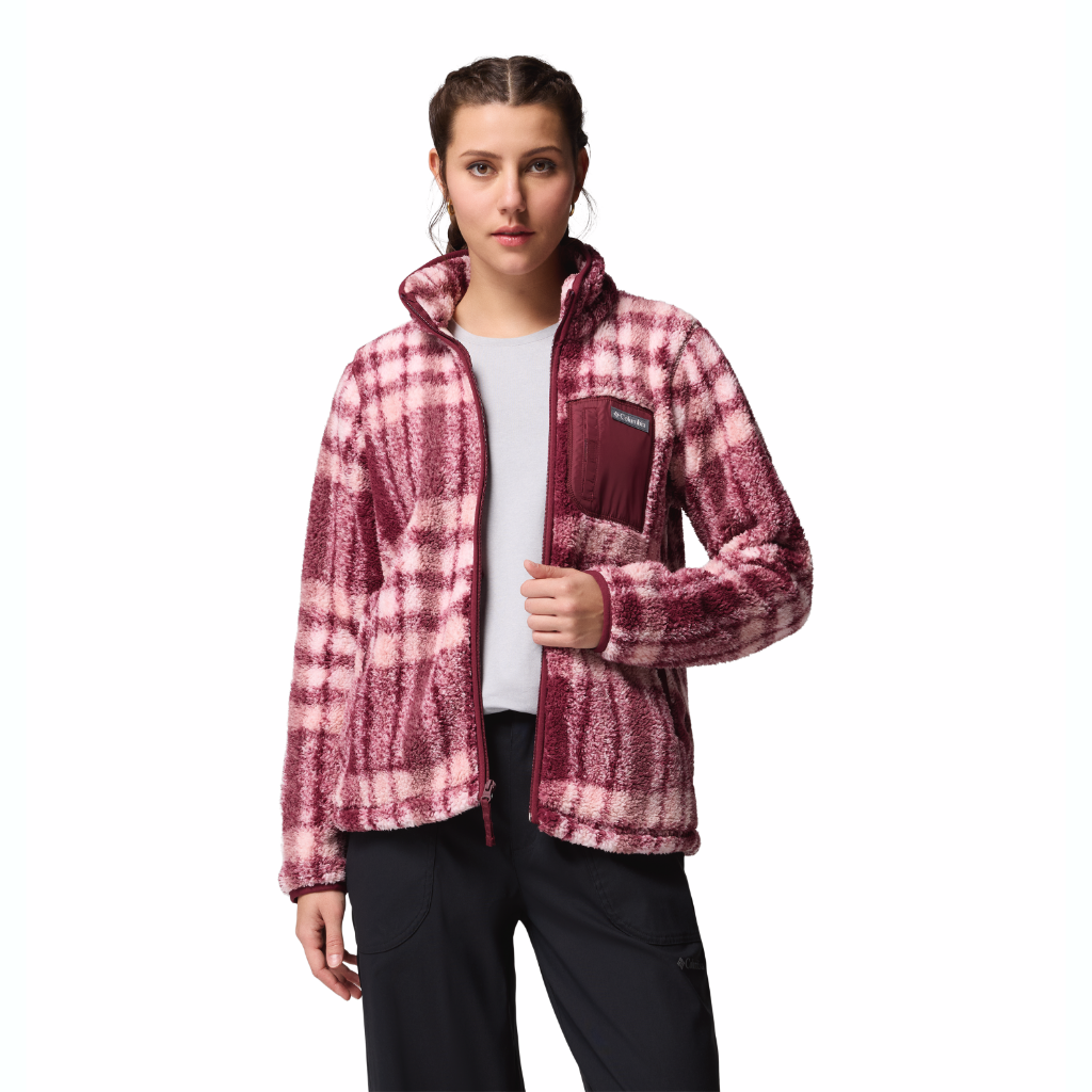 Columbia Women's West Bend Print Full Zip II Rich Wine / Herringplaid - Booley Galway