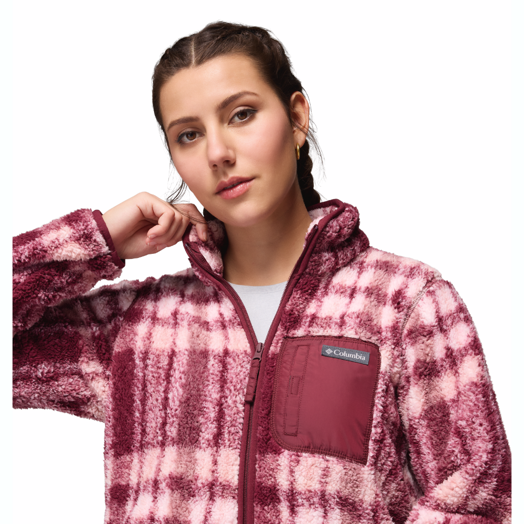 Columbia Women's West Bend Print Full Zip II Rich Wine / Herringplaid - Booley Galway