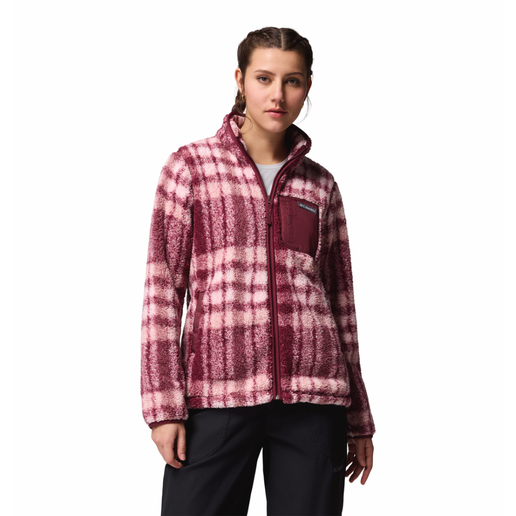 Columbia Women's West Bend Print Full Zip II Rich Wine / Herringplaid - Booley Galway
