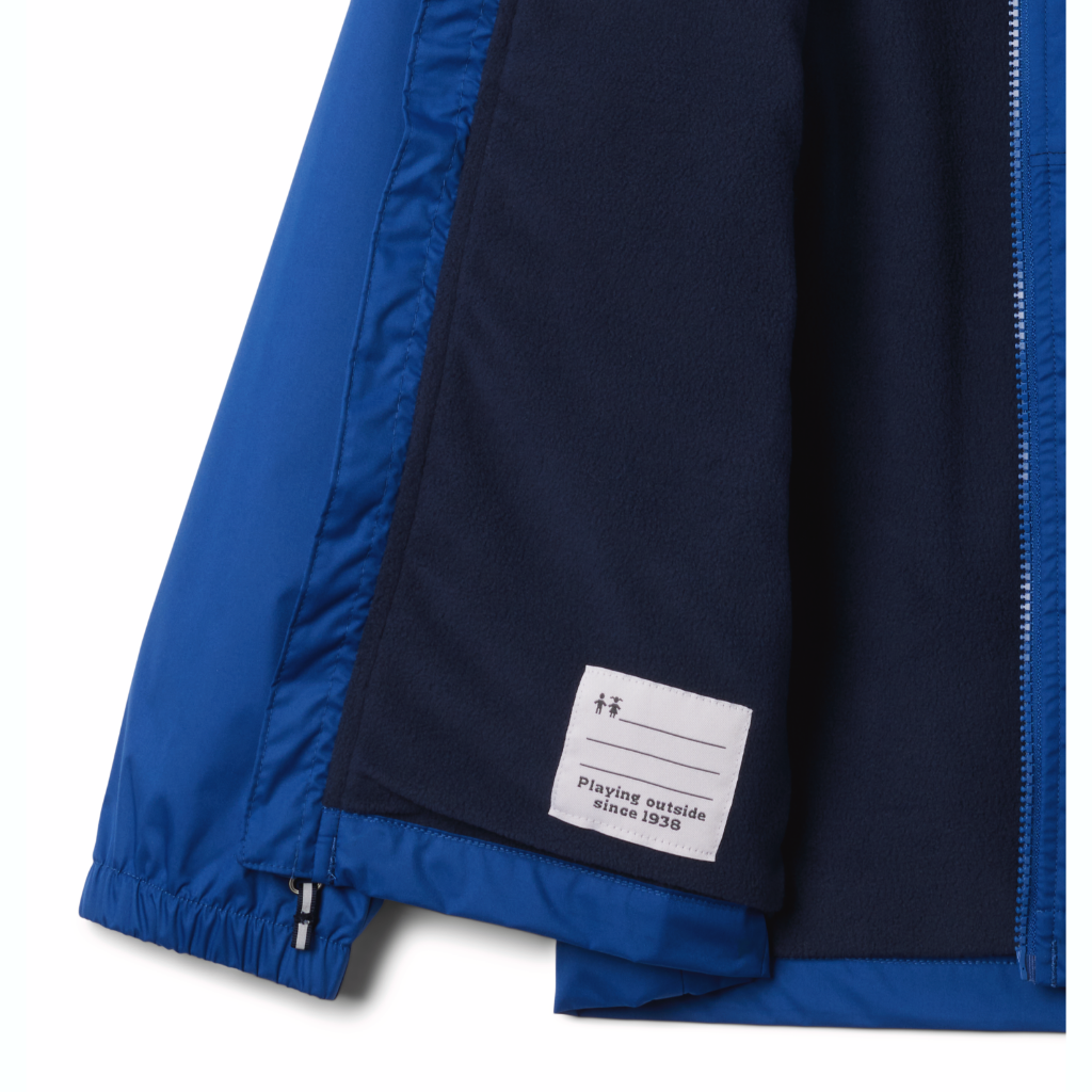 Columbia Kids Rainy Trails II Fleece Lined Jacket - Boys Mountain Blue / Collegiate Navy Slub - Booley Galway