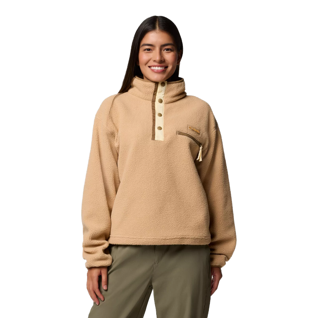 Women's Helvetia Cropped 1/2 Snap Fleece - Canoe
