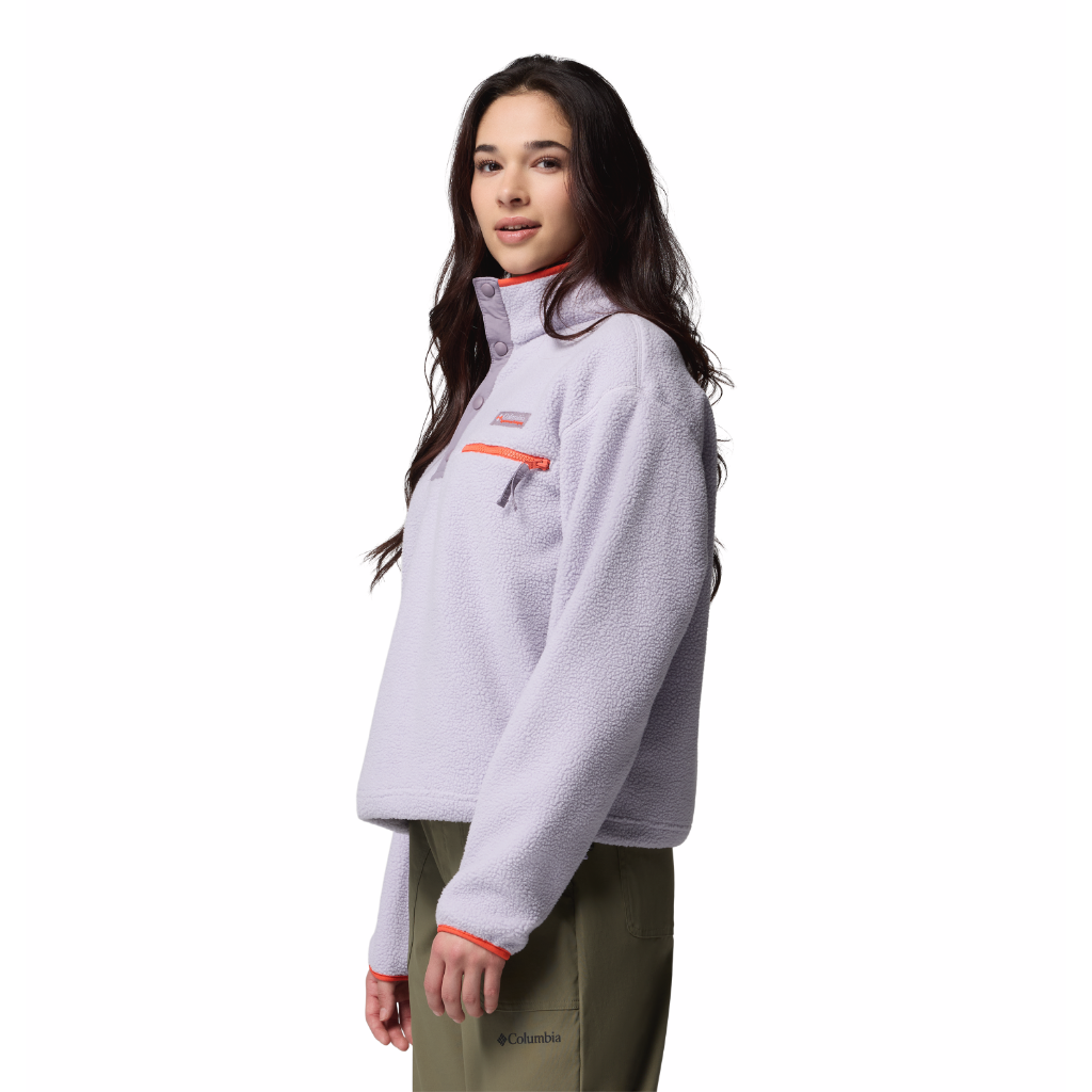 Columbia Women's Helvetia Cropped 1/2 Snap Fleece Lavender Pearl / Shale Purple / Zing - Booley Galway