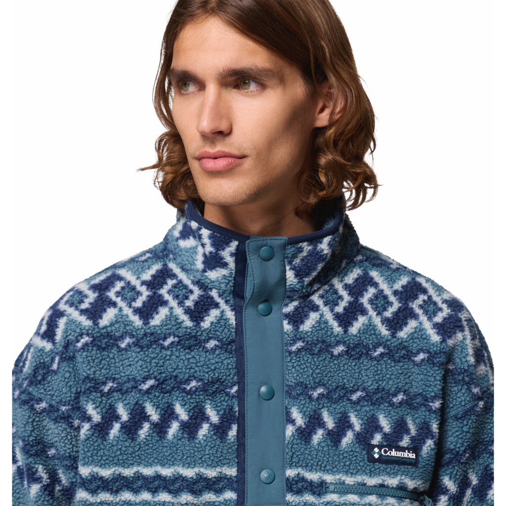 Columbia Men&#39;s Helvetia II Printed 1/2 Snap Fleece Everblue KnitKnot - Booley Galway