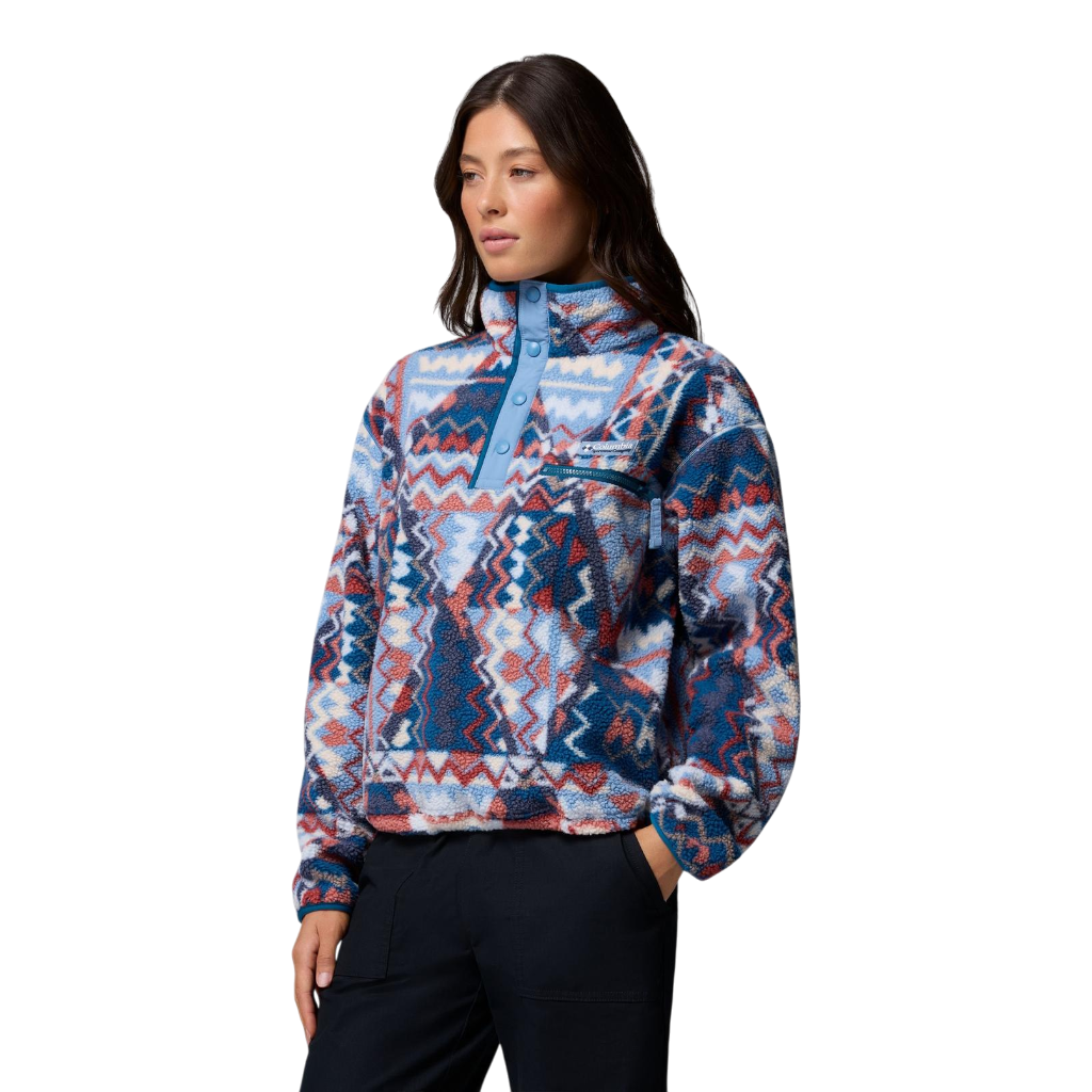 Women's Helvetia™ II Cropped Sherpa Half Snap Printed Fleece - Rainy Day, Geomix