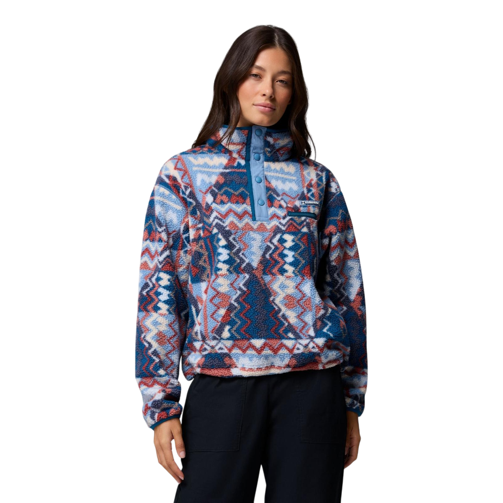 Women's Helvetia™ II Cropped Sherpa Half Snap Printed Fleece - Rainy Day, Geomix