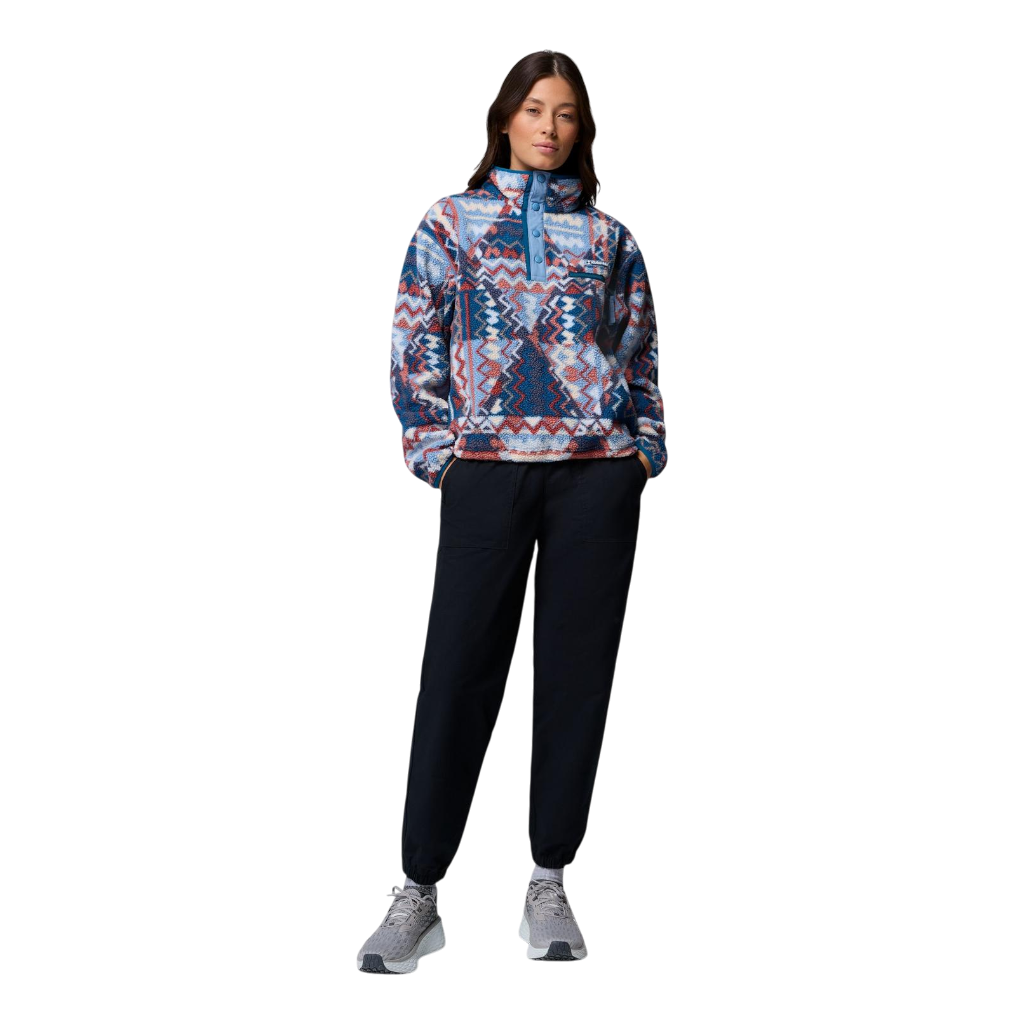 Women's Helvetia™ II Cropped Sherpa Half Snap Printed Fleece - Rainy Day, Geomix