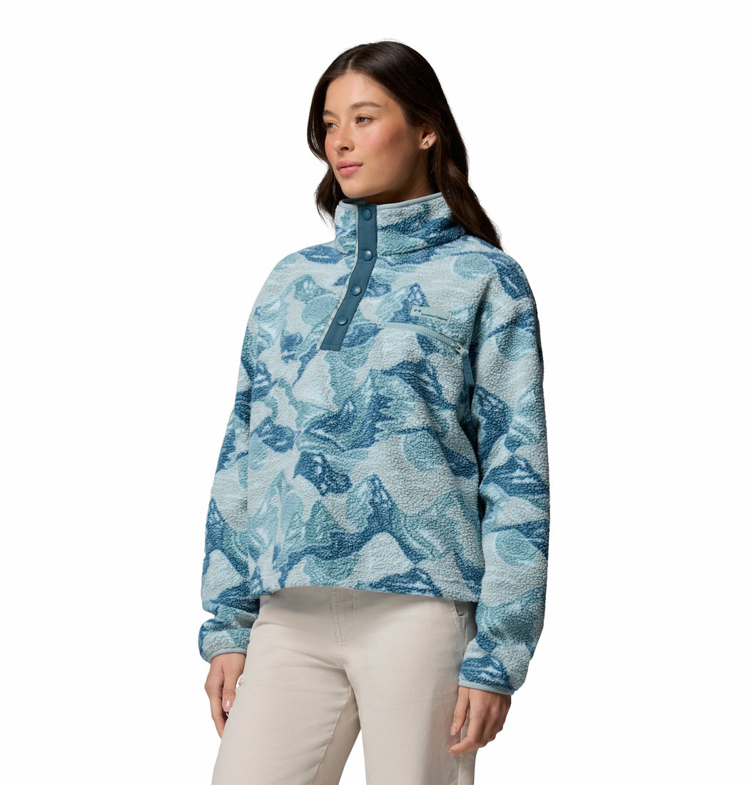 Women's Helvetia II Printed Cropped 1/2 Snap Fleece