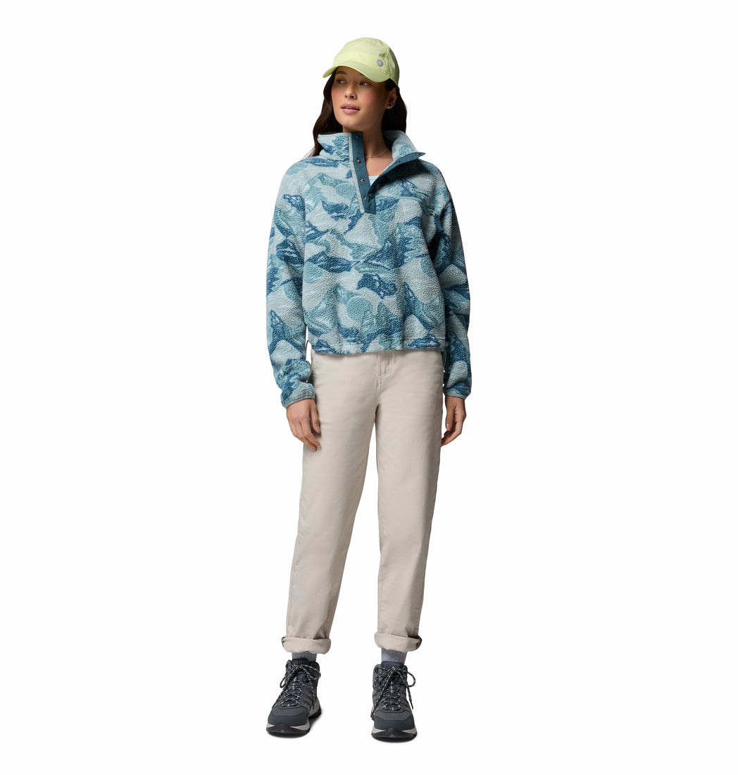 Women's Helvetia II Printed Cropped 1/2 Snap Fleece
