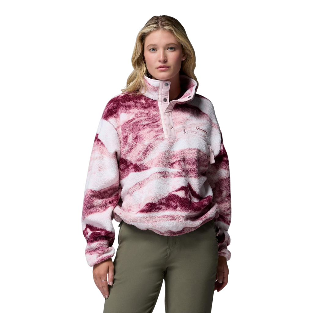 Women's Helvetia™ II Cropped Sherpa Half Snap Printed Fleece - Antique Mauve, Summits