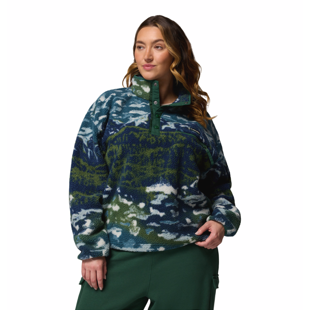 Women&#39;s Helvetia II Printed Cropped 1/2 Snap Fleece