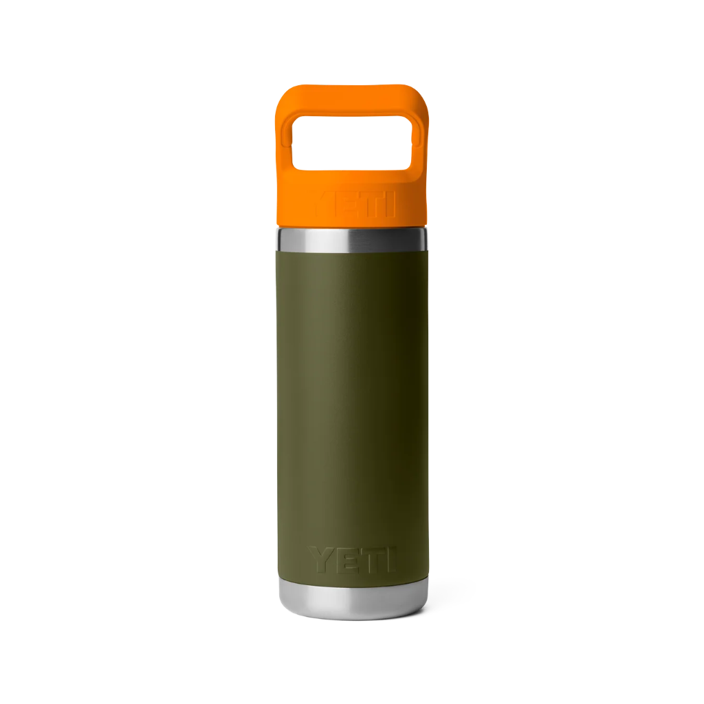 Rambler 18 Oz C Straw Bottle - Olive/King Crab Orange