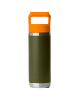 Rambler 18 Oz C Straw Bottle - Olive/King Crab Orange
