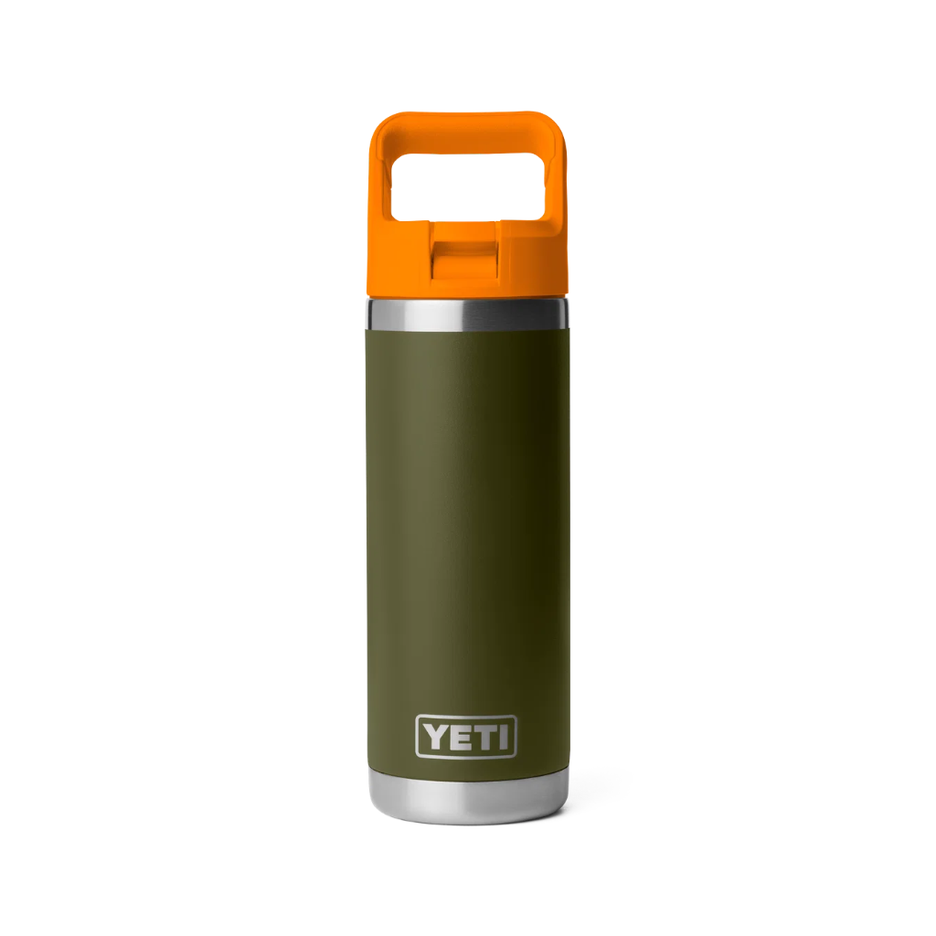 Rambler 18 Oz C Straw Bottle - Olive/King Crab Orange