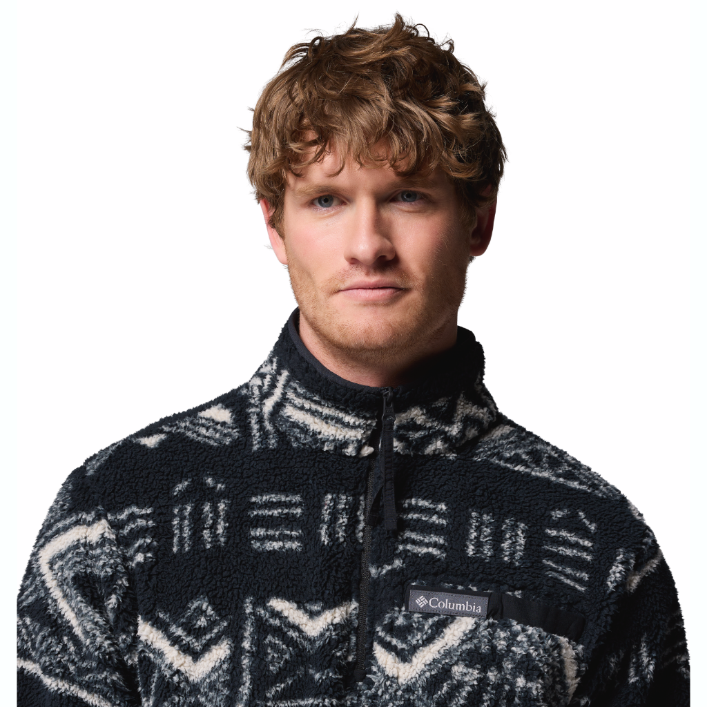 Columbia Men's Rugged Ridge Sherpa 1/2 Zip Black Deschutes Days - Booley Galway