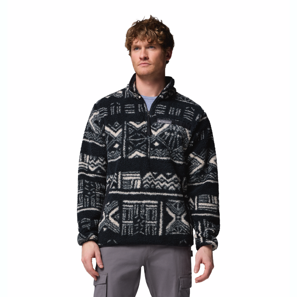 Columbia Men's Rugged Ridge Sherpa 1/2 Zip Black Deschutes Days - Booley Galway