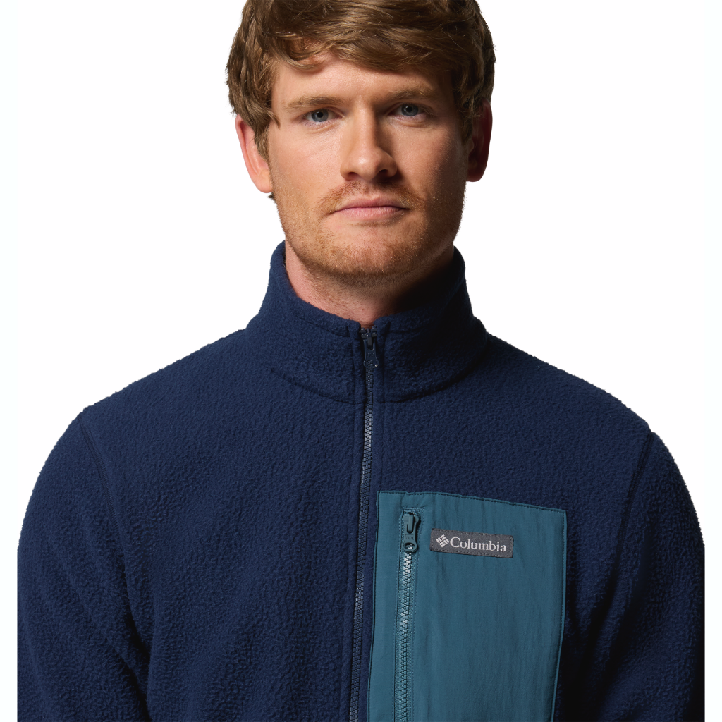 Columbia Men's Jasper Ridge Pebbled Full Zip Fleece Collegiate Navy / Everblue - Booley Galway