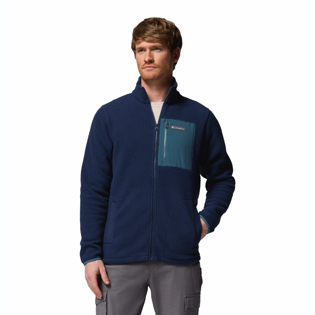 Columbia Men's Jasper Ridge Pebbled Full Zip Fleece Collegiate Navy / Everblue - Booley Galway
