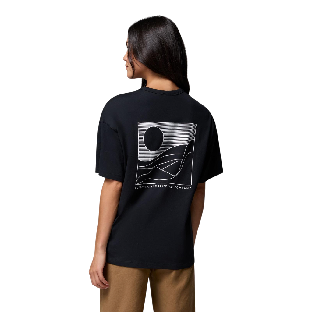 Women's CSC™ Heavyweight Graphic T-Shirt - Black, Linear Hillscape