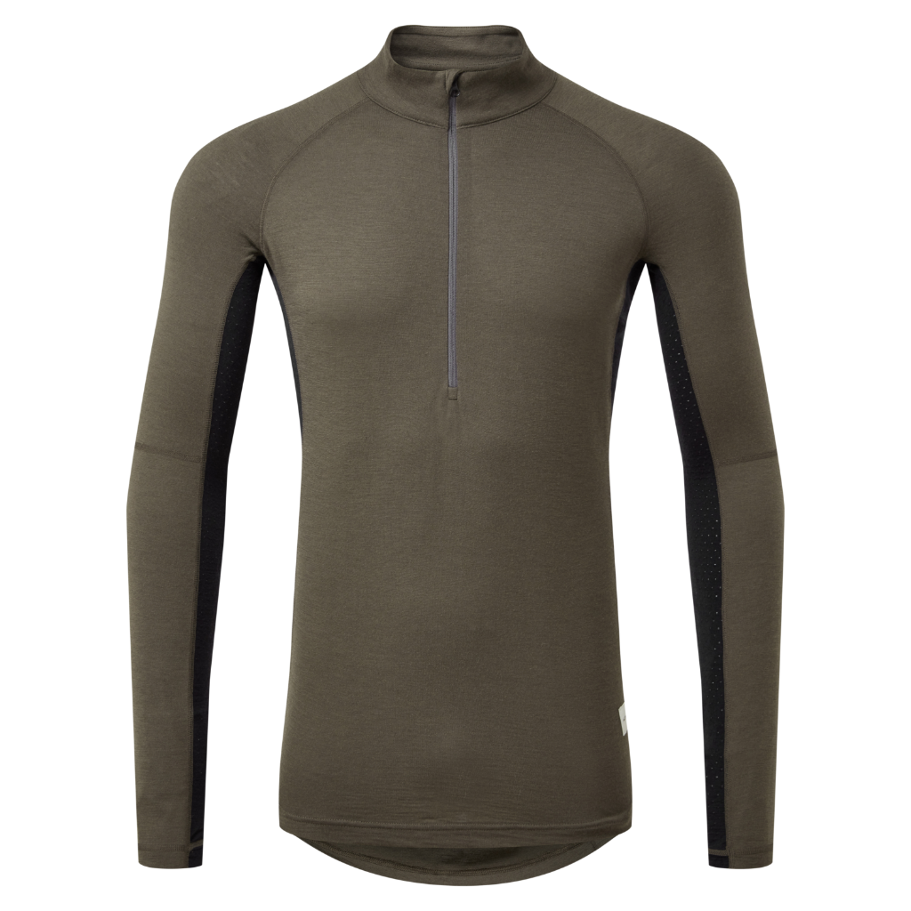 Men's Flatiron 185 1/4 Zip - Deep Olive / Black