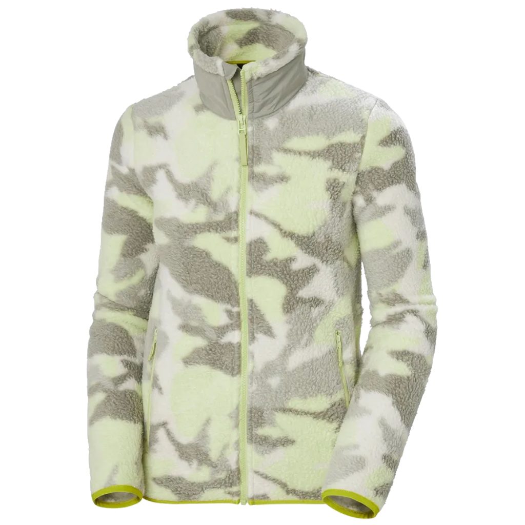 Helly Hansen Women&#39;s Imperial Printed Pile Jacket Iced Matcha Woodland Camo - Booley Galway