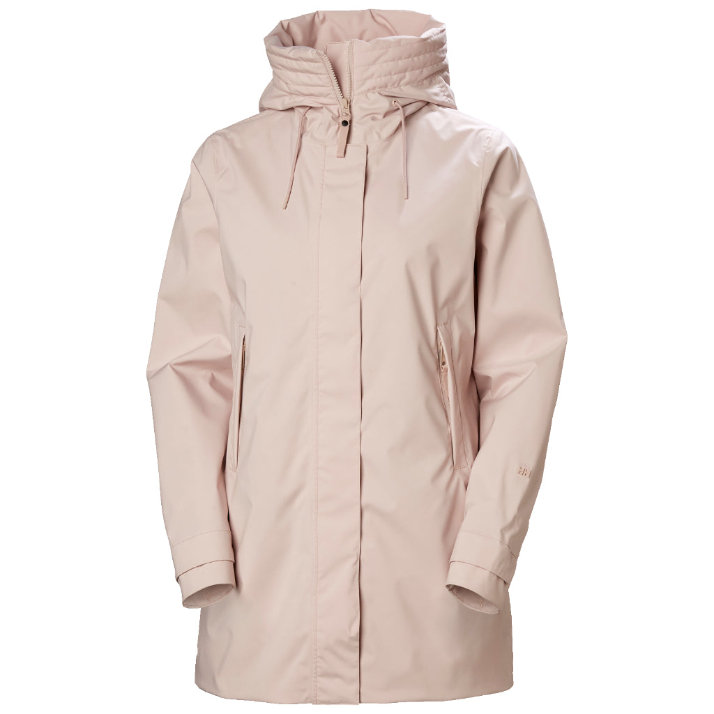 Helly Hansen Women&#39;s Victoria Mid Length Raincoat Pink Cloud - Booley Galway