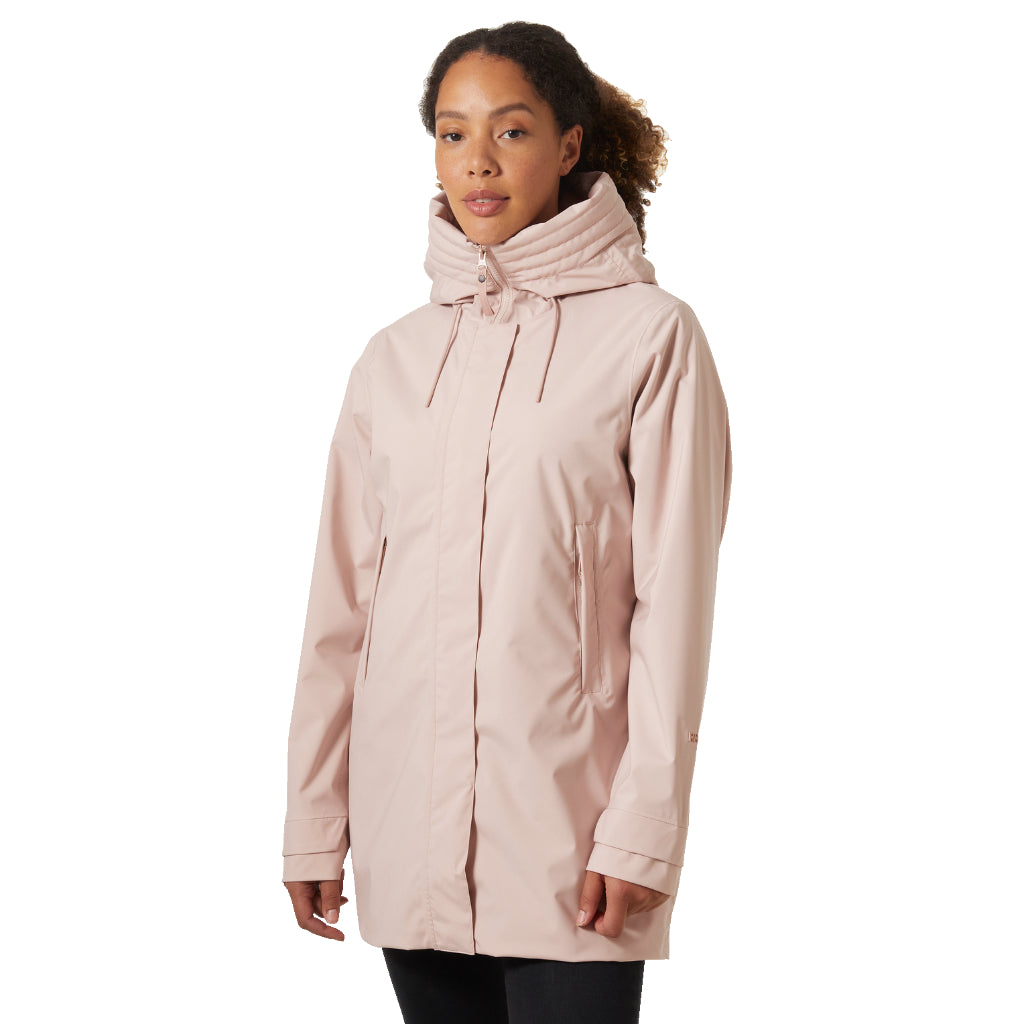 Helly Hansen Women&#39;s Victoria Mid Length Raincoat Pink Cloud - Booley Galway