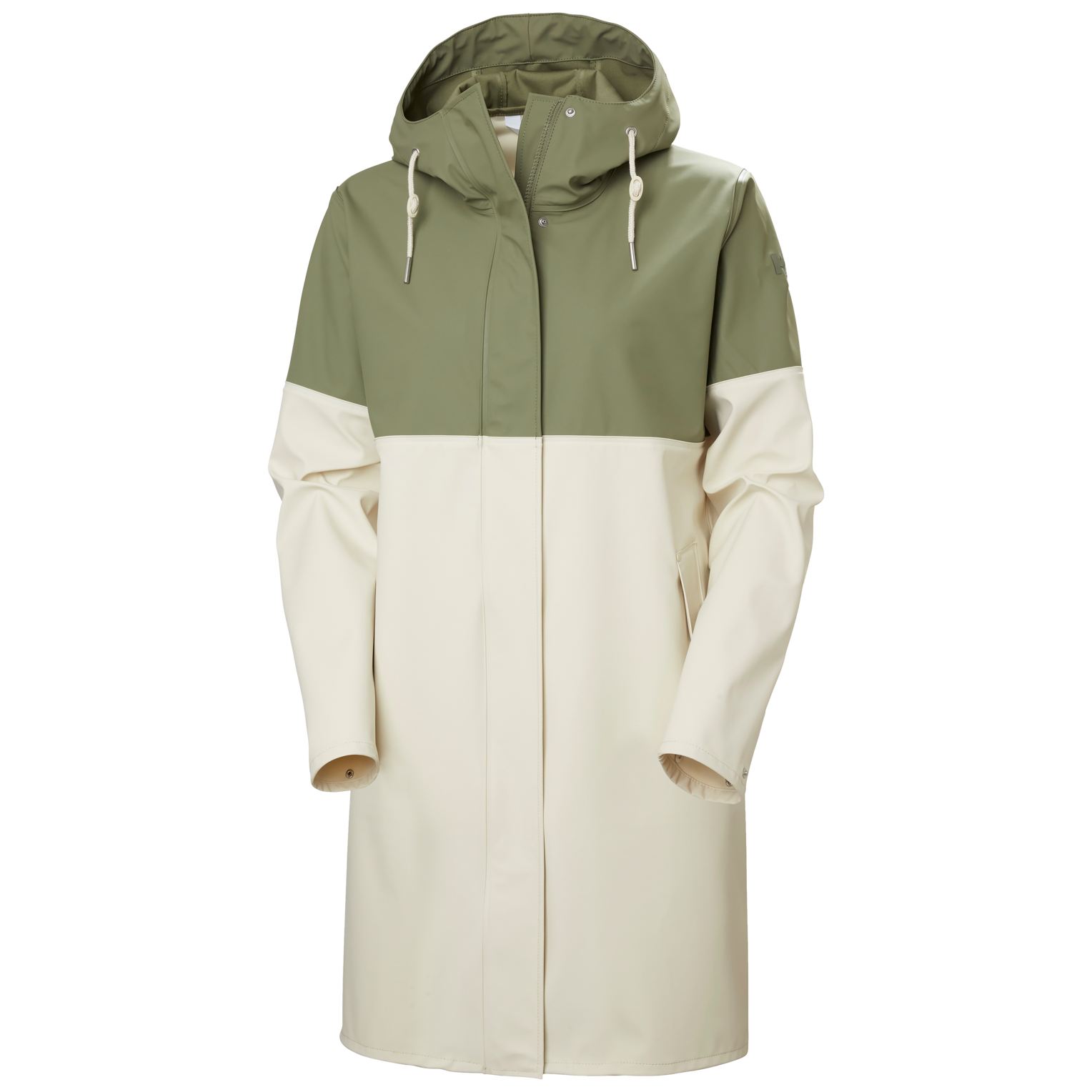 Women's Moss Block Pu Rain Coat