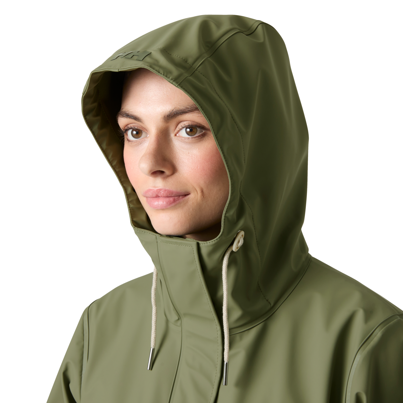 Women's Moss Block Pu Rain Coat