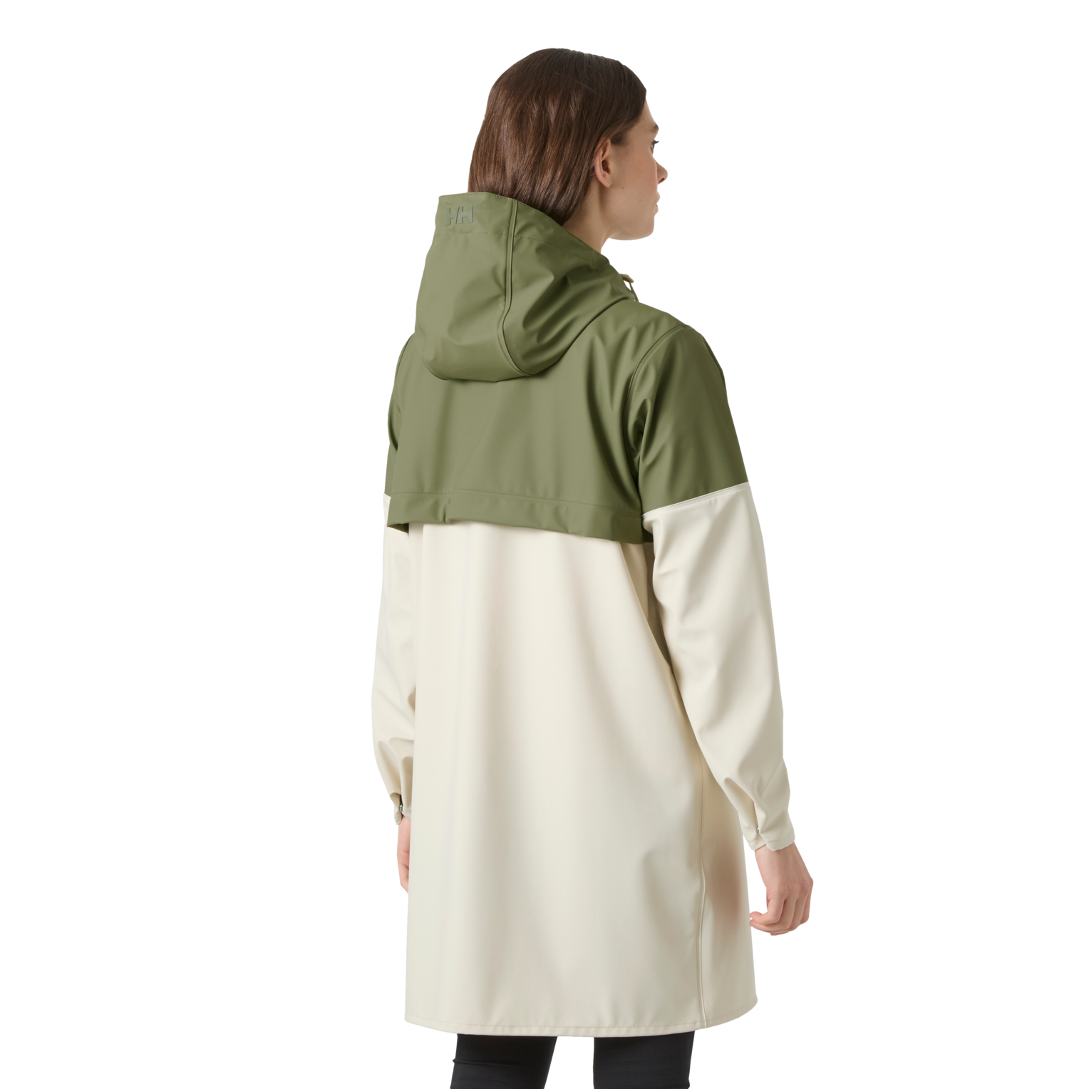 Women's Moss Block Pu Rain Coat