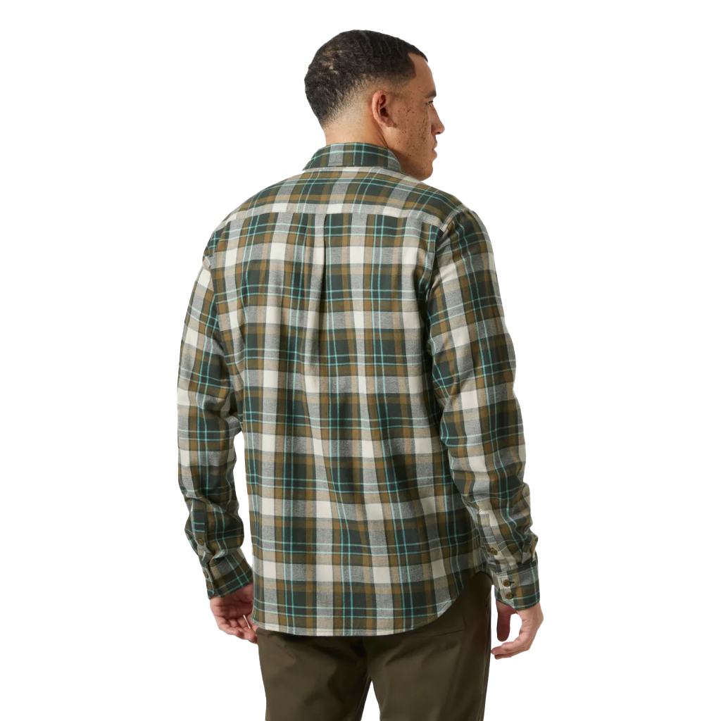 Helly Hansen Men's Lokka Flannel L/S Shirt Dark Jungle Fjell Plaid - Booley Galway