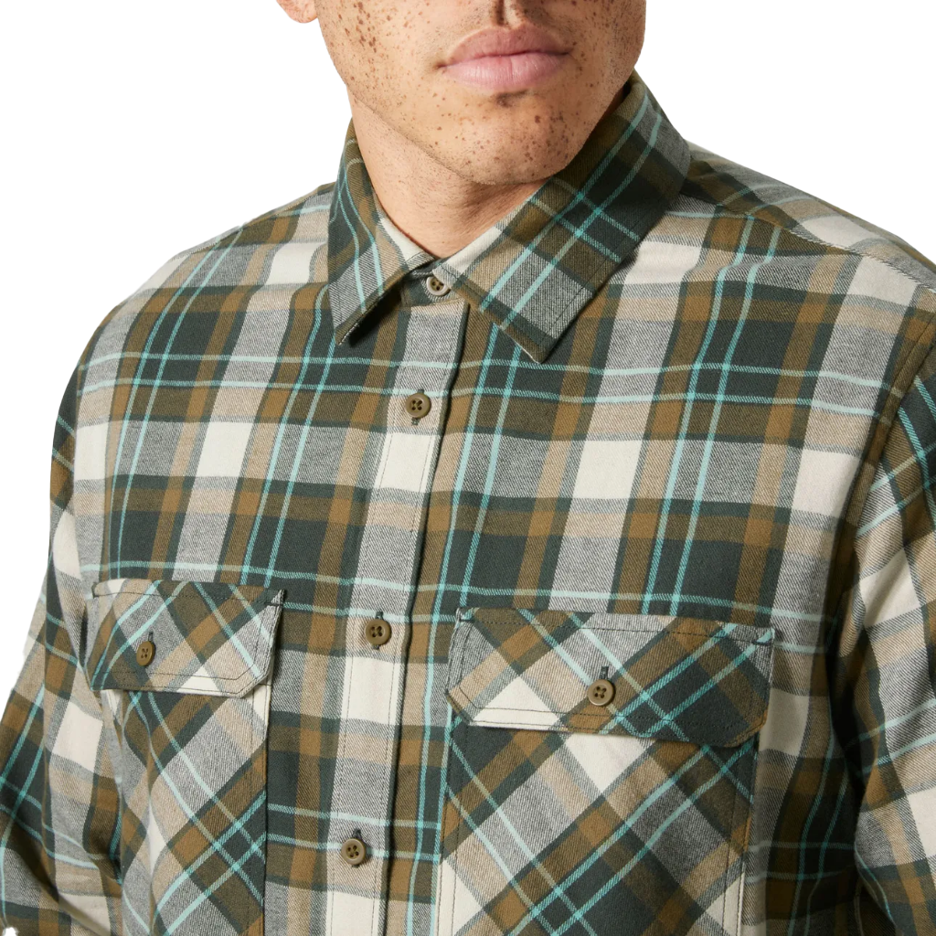 Helly Hansen Men's Lokka Flannel L/S Shirt Dark Jungle Fjell Plaid - Booley Galway